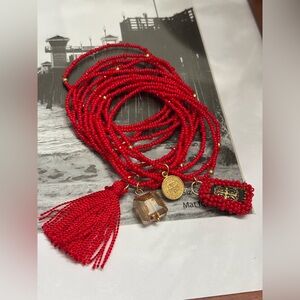 San Benito Red Handmade Beaded Bracelets